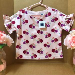 NEW Janie and Jack Pink Flower blouse Size 4